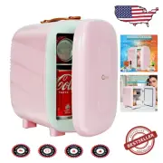 Ultra-Quiet Pink Portable Mini Fridge - 4L Thermoelectric For Skincare & Snacks