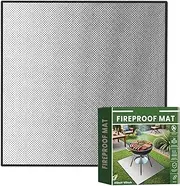 Nybhyjka Outdoor Grill Fire Mat - 40x40inches Outdoor Heat Resistant Fireproof Mat BBQ Grill Mat | Waterproof Fireplace Mat Anti-Slip Reusable Protective Mat for Grill & Deck
