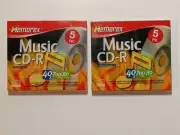 Memorex Music CD-R Recordable Compact Discs 5 pack 700 mb 80 min