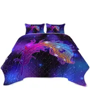Purplish Space Feather Coverlet