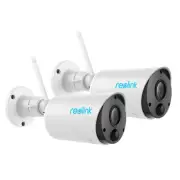 2X Reollink Wire-Free WiFI 3MP Security Camera Battery Powered Outdoor Argus Eco