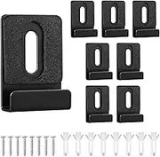 8pcs Metal Mirror Holder Kit, Mirror Retainer Clips with Screws Rubber Pads Mirror Hooks Heavy Duty Mirror Wide Channel Hanger for Frameless Mounting Wall Tile Billboard Display(Black)