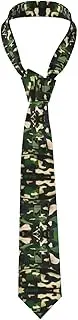 [YANYU] Green Army Digital Camouflage Print Men Necktie Classic And Stylish Ties For Business Weddings And Special Occasions, Black