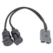Hulk 4x4 50A Anderson Plug to 2x15A Accessory Power Socket Cable Assembly - 300mm Long, HU6965