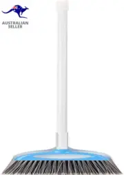 Dustpan Broom Set, Blue and White