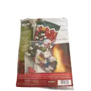 Bucilla SNOWMAN & POLAR BEAR Felt Stocking Kit #86358 New