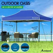 ALFORDSON Gazebo 3x4.5m Pop Up Marquee Outdoor Folding Tent Wedding Canopy Blue