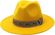[FONSMAY] Fashion Flat Wide Brim Woolen Felt Fedoras Caps Winter Men Women British Gentleman Classic Jazz Hats
