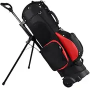 Premium Cart Bag with 14 Way Organizer Divider Top (Black Red)