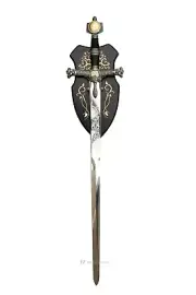 SWORD OF SOLOMON, MEDIEVAL KNIGHTS TEMPLAR CRUSADER SWORD (w FREE wall plaque)