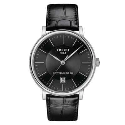 *BRAND NEW* TISSOT MEN'S CARSON PREMIUM POWERMATIC 80 BLACK WATCH T1224071605100