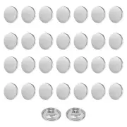 30pcs Metal Round Flat Sewing Buttons 15mm Alloy Button, Silver Tone