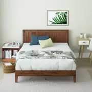 Zinus King Deluxe Solid Wood Bed Frame Base - Dark Brown
