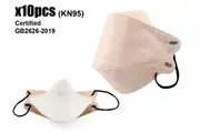 Face Mask 4 PLY KF94 KN95 Certified Disposable Protective Respirator Breathable Vanilla Bulk Discount for Multi-Pack