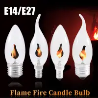在飛比找蝦皮購物優惠-Led E14 E27 蠟燭燈泡/火焰效果閃爍燈絲燈泡/復古
