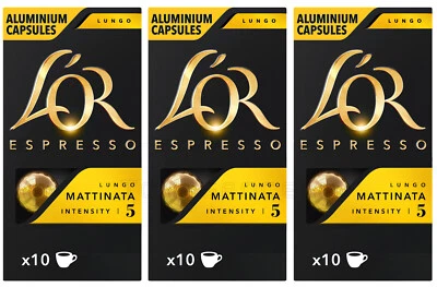 3 LOR ESPRESSO LUNGO MATTINATA Nespresso Original Instant Coffee Capsules Pods