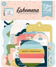 1 Pack of Echo Park Paper DAY IN THE LIFE Ephemera Die Cut Cardstock Pieces