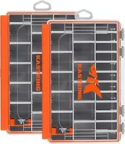 KastKing HyperSeal Waterproof Tackle Box, Waterproof 3600 and 3700 Tackle Trays, Fishing Tackle Box Organizer with Removable Dividers, Lure Box and Terminal Tackle Storage Orange