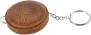 Mipcase Vintage Retractable Tape Measure Mini Keychain Measuring Tape Cowhide with Double Sided Design Portable Tape Measure for Accurate Body Measurements