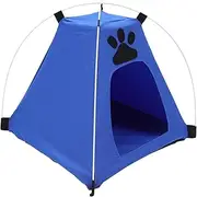 Happyyami Pet Tent Dog Tents Dog Houses Canopy Whelping Exterior Cage Gates Season Indestructible Outside Air Mesh Garden Insulated Kennel Includes Washable Waterproof Blue 600d Oxford Cloth