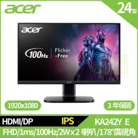 在飛比找博客來優惠-Acer KA242Y E 24型護眼螢幕(IPS,HDMI