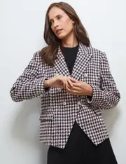 BOUCLE CHECK BUTTON JACKET