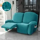 Recliner Sofa Cover Velvet Armchair Slipcover Protector Elastic with Side Pocket