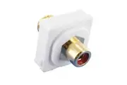 Digitek Red RCA - F-Type Plug Connector suits White Clipsal Wall Plate Wallplate