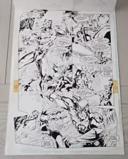 EXTREME JUSTICE #6 / Pg 9 *Marc Campos Original Art* FIRESTORM BLUE BEETLE 1995