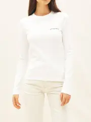 Jacquemus Le T-Shirt Brodé Manches Longues in White