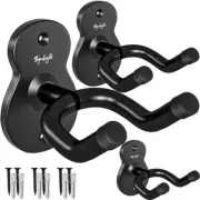 Guitar Wall Mount Wall Hanger 3 Pack Hook Black Metal Guitar Holder for Acoustic