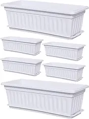 Window Box, Railing Planter Box, 6X Weather Resistant Container Built-in Drainage Holes Accessories for Growing Vegetables Kitchen