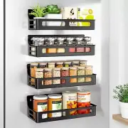 4 Pack Spice Rack Organizer for Cabinets Wall Mount Space Saving Seasoning Rack