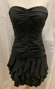 Arden B. Shirred Tube Spaghetti Strap/ Strapless Black Dress Size Small