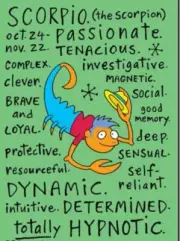Scorpio Zodiac Oct 24 - Nov 22 on a 2.5”x3.5” Metal Refrigerator Magnet.