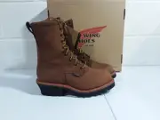 Red Wing 4420 Logger Work Boots Mens 9 D Waterproof Steel Toe New Vibram Sole