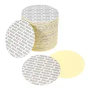 60Pcs 80mm/3.15" Adhesive Round PS Pressure Sensitive Seals Black Text, White