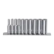 Sidchrome SCMT12230 - Socket Set Deep 1/4 Drive 10 Piece Me