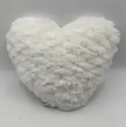 Pottery Barn Kids Cloud Faux Fur Heart Shaped Pillow Ivory 12" diam #16C