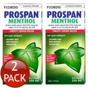 2 x Prospan Menthol Chesty Cough Relief Non Drowsy Sugar Free Oral Liquid 200mL