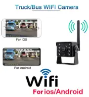 Wireless WiFi Truck RV Bus Front Rear View Backup Reverse Camera For iOS Android