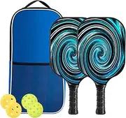 Racas Ball - Travel Paddle Equipment | Paddle Trainer for Kids, Outdoor Paddles Set, 2 Lightweight Paddles with 4 Balls, Comfort Grip, Ca Fiber Ball Racquets