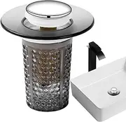 Popup Sink Drain Stopper,Bathroom Bouncing Sink Filter - Multifunctional Odorproof Pop Up Core Drain Filter for Laundry Shower Kitchen