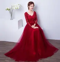 在飛比找Yahoo!奇摩拍賣優惠-【曼妮婚紗禮服】3件免郵~結婚敬酒服禮服 新娘晚禮服結婚宴長