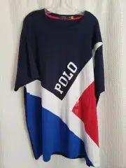 NWT POLO RALPH LAUREN Men's 2XB Color Block Shirt Pull Over NEW Red White Blue