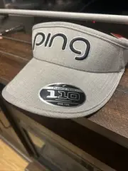 NEW! PING Adult Unisex FLEXFIT TECH 110 Adjustable Visor, Gray W/ Black Letters