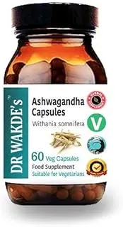 Ashwagandha Capsules (Indian ginseng | Withania somnifera) | 60 Veg Caps | Ayurvedic Supplement | Vegan | 100% Herbal | Quantity Discounts | on Multiples | Same Day Dispatch