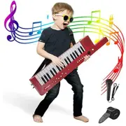 Portable Piano Keyboard 37 keys, Electronic Karaoke Keytar Toys w/Microphone &