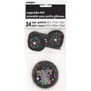 Happy New Years Eve Cheer Cupcake Kit 24 Baking Cups Picks