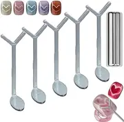 Heart Magnet for Cat Eye Gel Polish, Heart Magnet For Nails, Cat Eye Magnetic Nail Art Tool Setmagnet Sticks With Y-Shaped Guide For Nails, DIY Manicure Kit (5PCS-A)